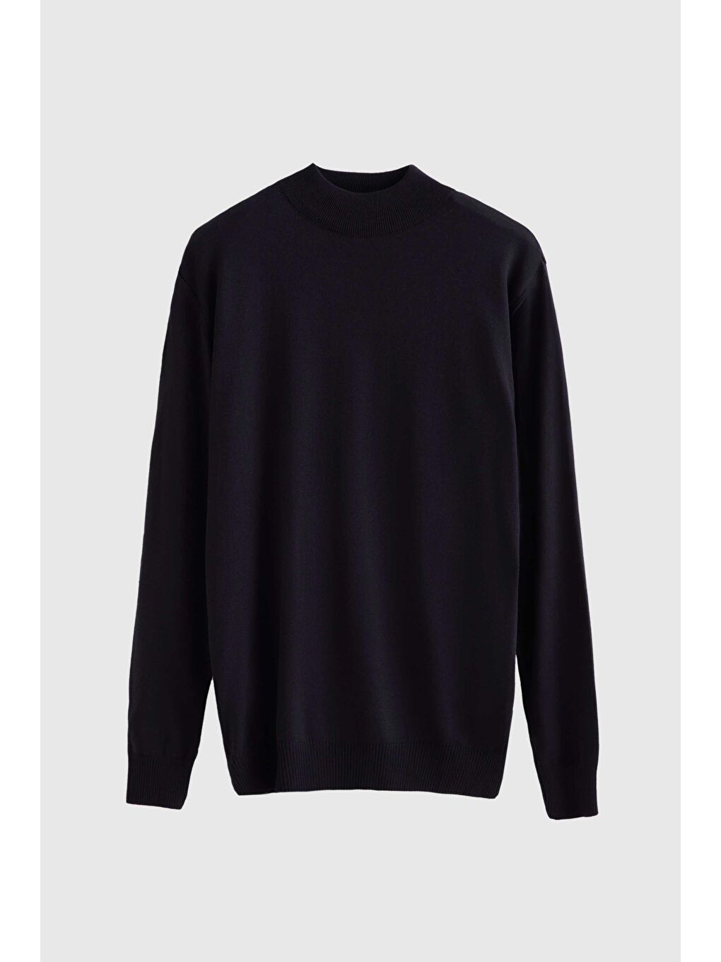 Regular Fit Lacivert Pamuk Karışımlı Yarım Balıkçı Triko Kazak-4