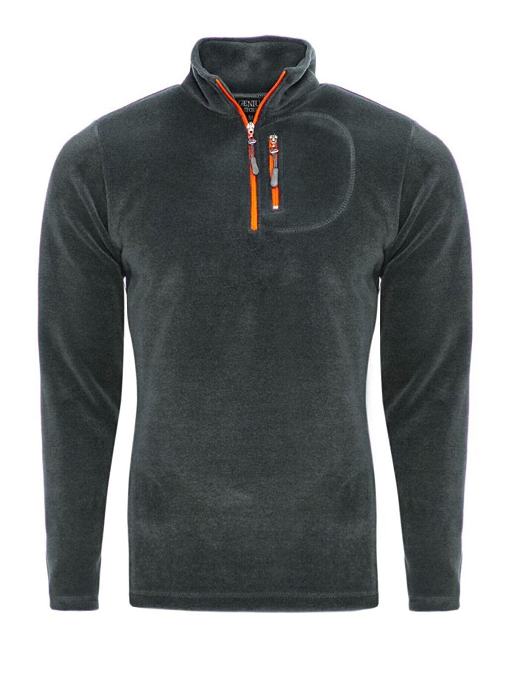 Gri Erkek Polar Renkli Yarım Fermuarlı Cepli Tactical Flecee