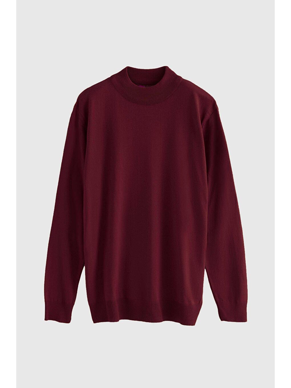 Regular Fit Bordo Pamuk Karışımlı Yarım Balıkçı Triko Kazak-4