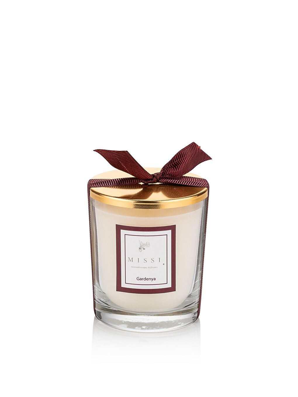 Ekru Kapaklı Gardenya Kokulu Vegan Mum (140 gr)