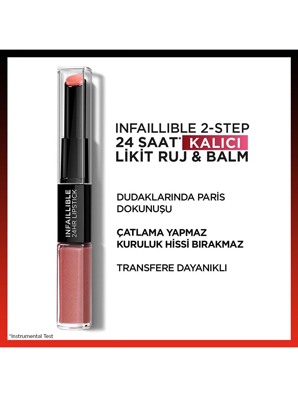 L'Oreal Paris Turuncu Infaillible 2-Step 24 Saat Kalıcı Likit Ruj & Balm - 312 Incessant Russet - 1