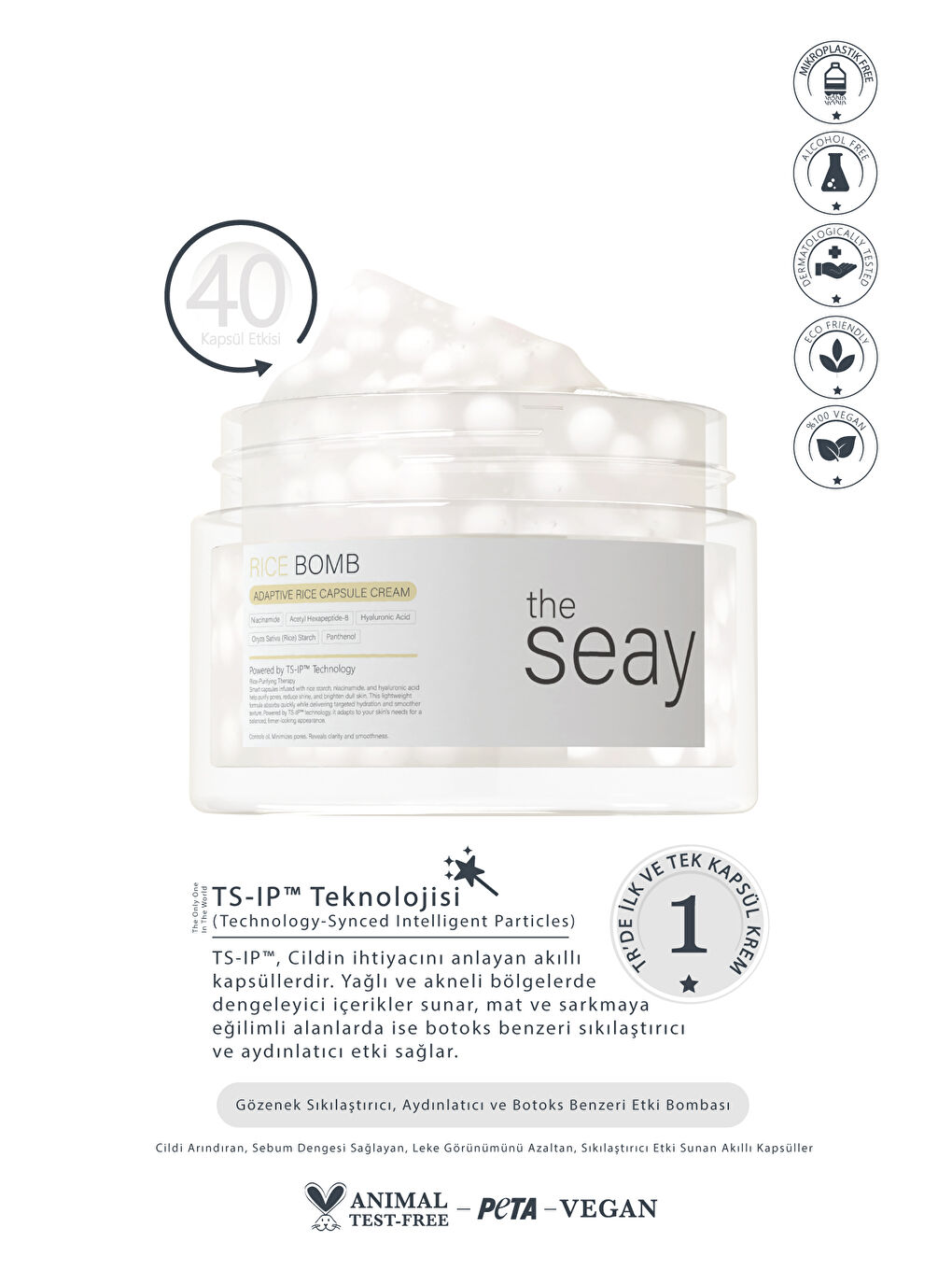 Akıllı Kapsül Krem – Arındırıcı & Aydınlatıcı Etki, Gözenek Sıkılaştırıcı | TS-IP™ Teknolojisi