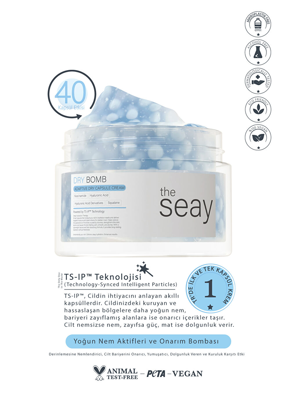 Akıllı Kapsül Krem – Yoğun Nem & Dolgun Cilt, Kuruluk Karşıtı, Bariyer Onarıcı | TS-IP™ Teknolojisi