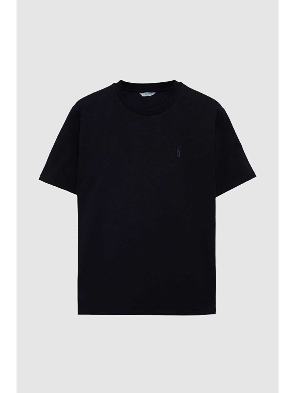 Slim Fit Siyah Düz Tişört-4