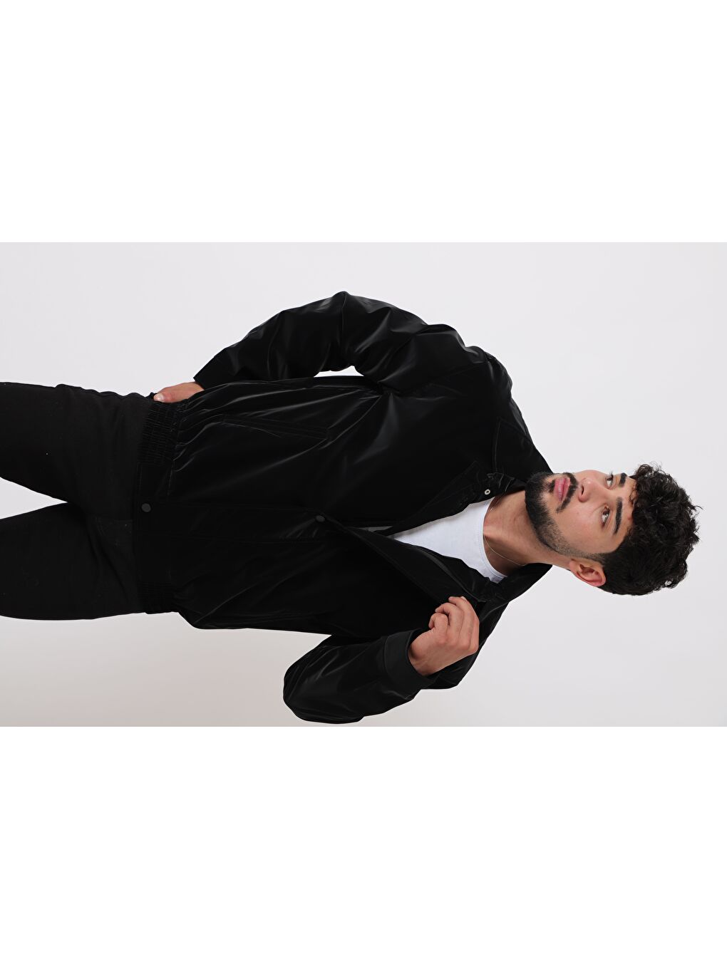 Siyah Yakalı Bel Lastikli Nova Mevsimlik Yağlı Görünümlü Mont BL 1811_60326-2