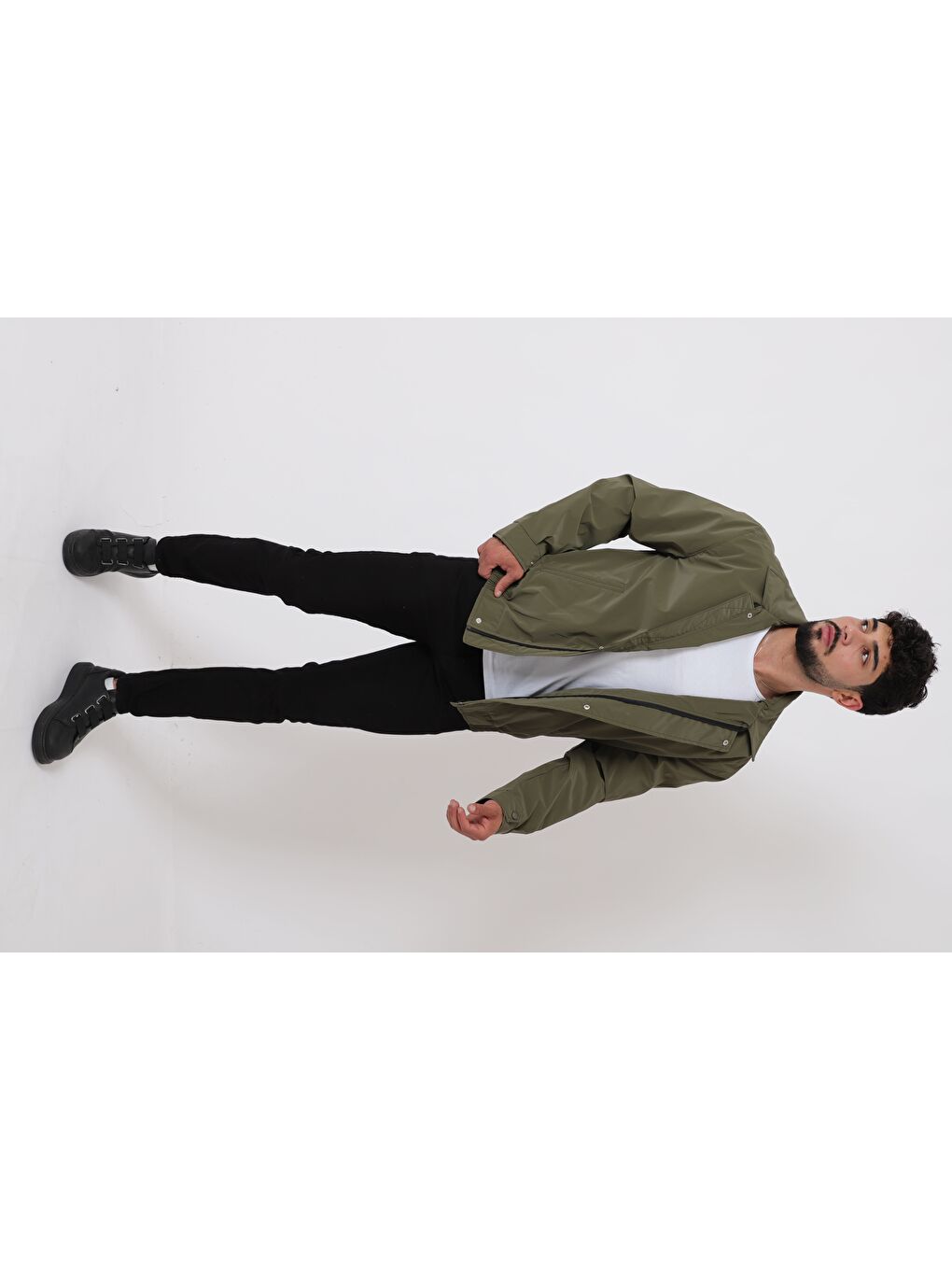 Haki Yakalı Bel Lastikli Nova Mevsimlik Mont BL 1811_60326-1