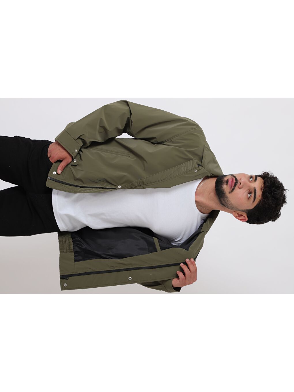 Haki Yakalı Bel Lastikli Nova Mevsimlik Mont BL 1811_60326