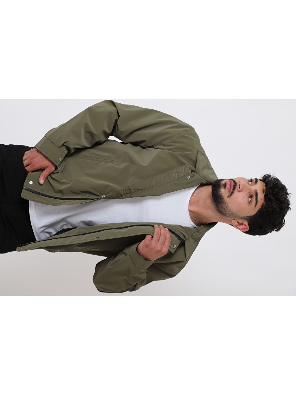 Haki Yakalı Bel Lastikli Nova Mevsimlik Mont BL 1811_60326-5