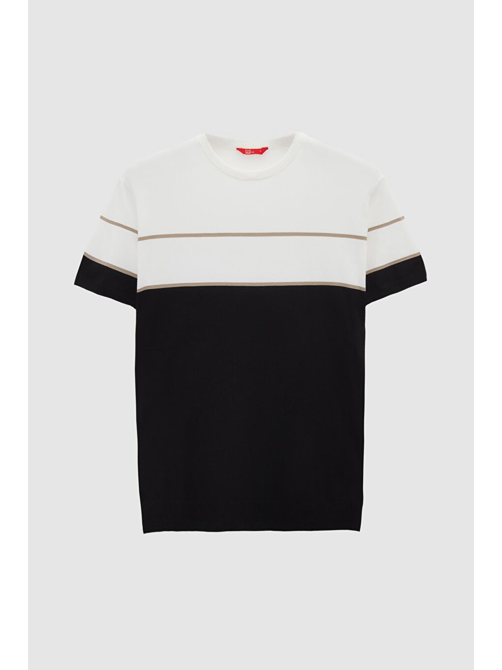 Slim Fit Ekru Yazlık Rayon Triko Tişört-4