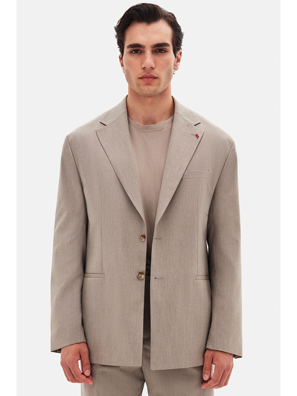 Bej Relaxed Vizon Takim Elbise-1