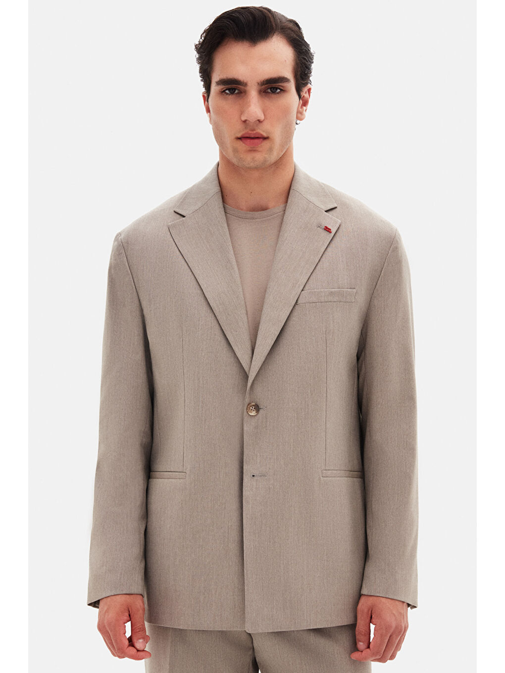 Bej Relaxed Vizon Takim Elbise-2