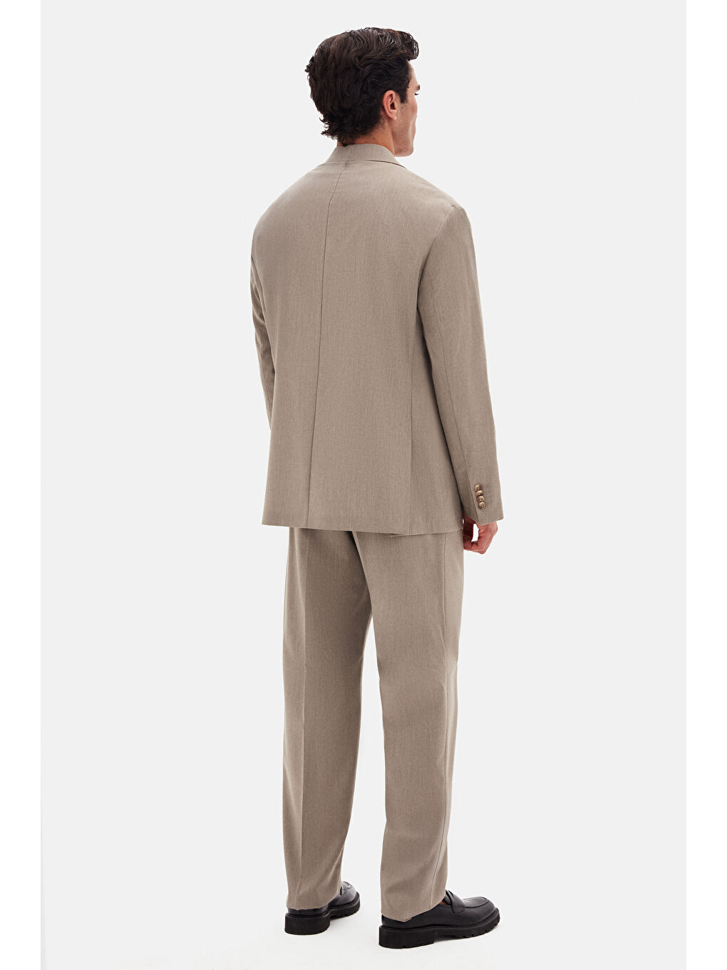 Bej Relaxed Vizon Takim Elbise-7