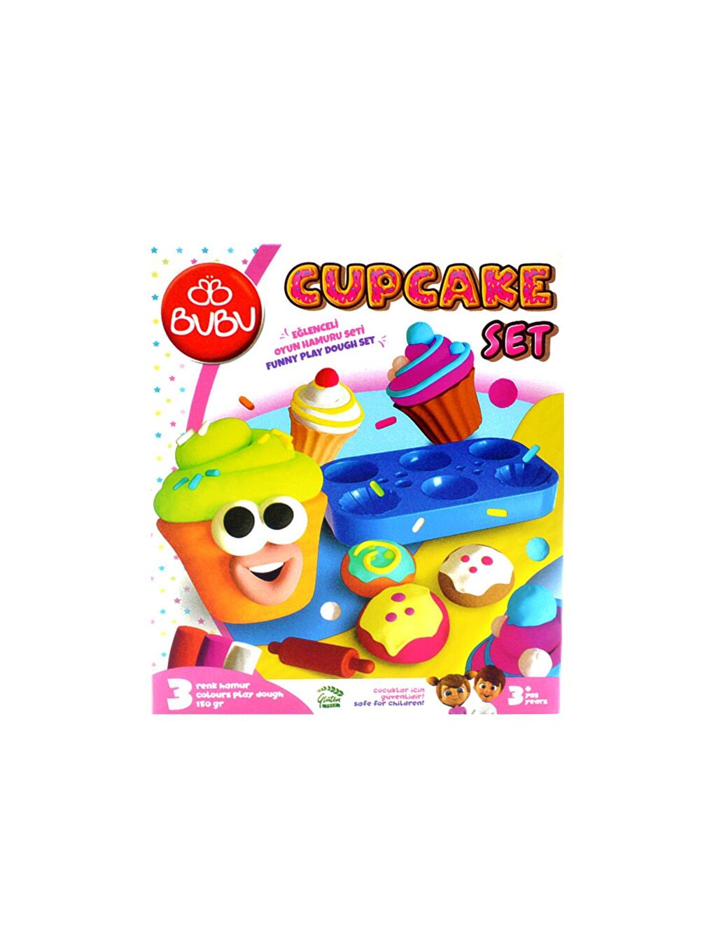 Bubu Karışık Asorti Cupcake Oyun Hamuru Seti 7 Parça - 1