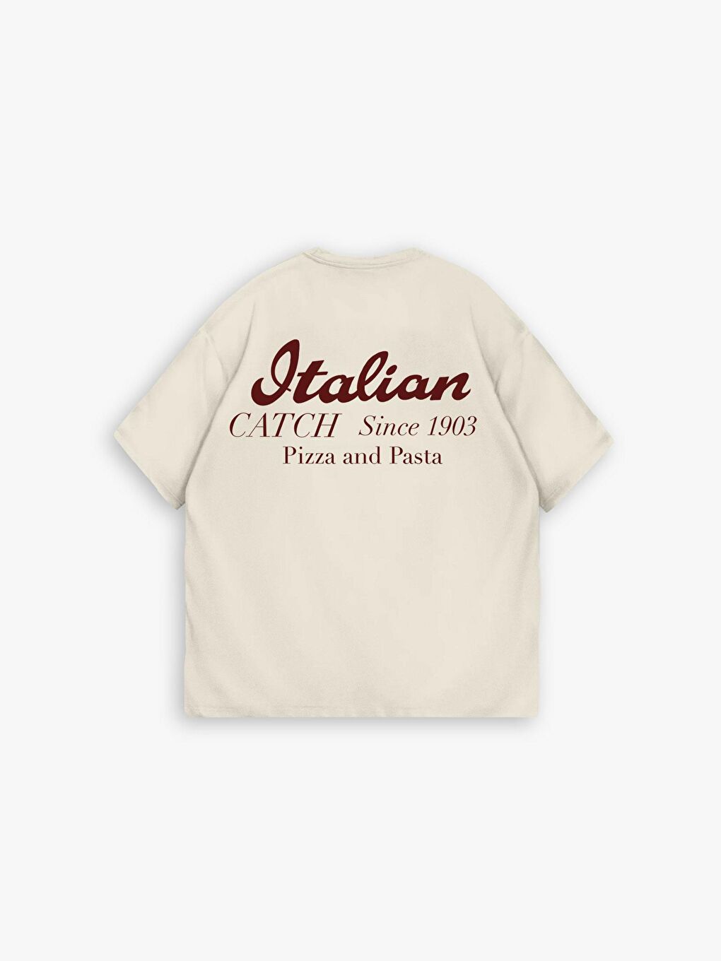 Erkek %100 Pamuk Dokulu Oversize Tişört Ekru-3