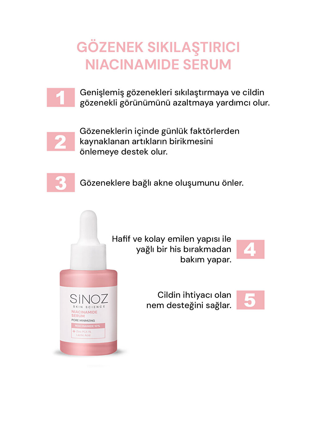 Gözenek Sıkılaştırıcı Sebum Dengeleyici Sivilce Karşıtı Serum Niacinamide 10% + Zinc Pca 1% 30 Ml-1