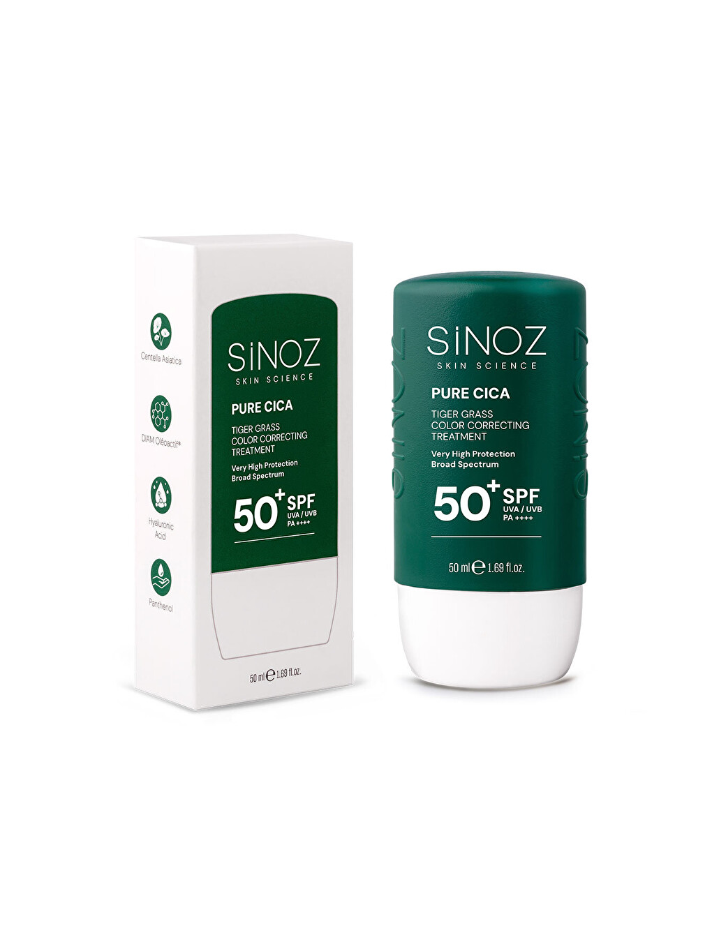 Pure Cica Tiger Grass Anında Ton Eşitleyici Onarıcı Nemlendirici Spf50 Sıvı Yüz Güneş Kremi-5