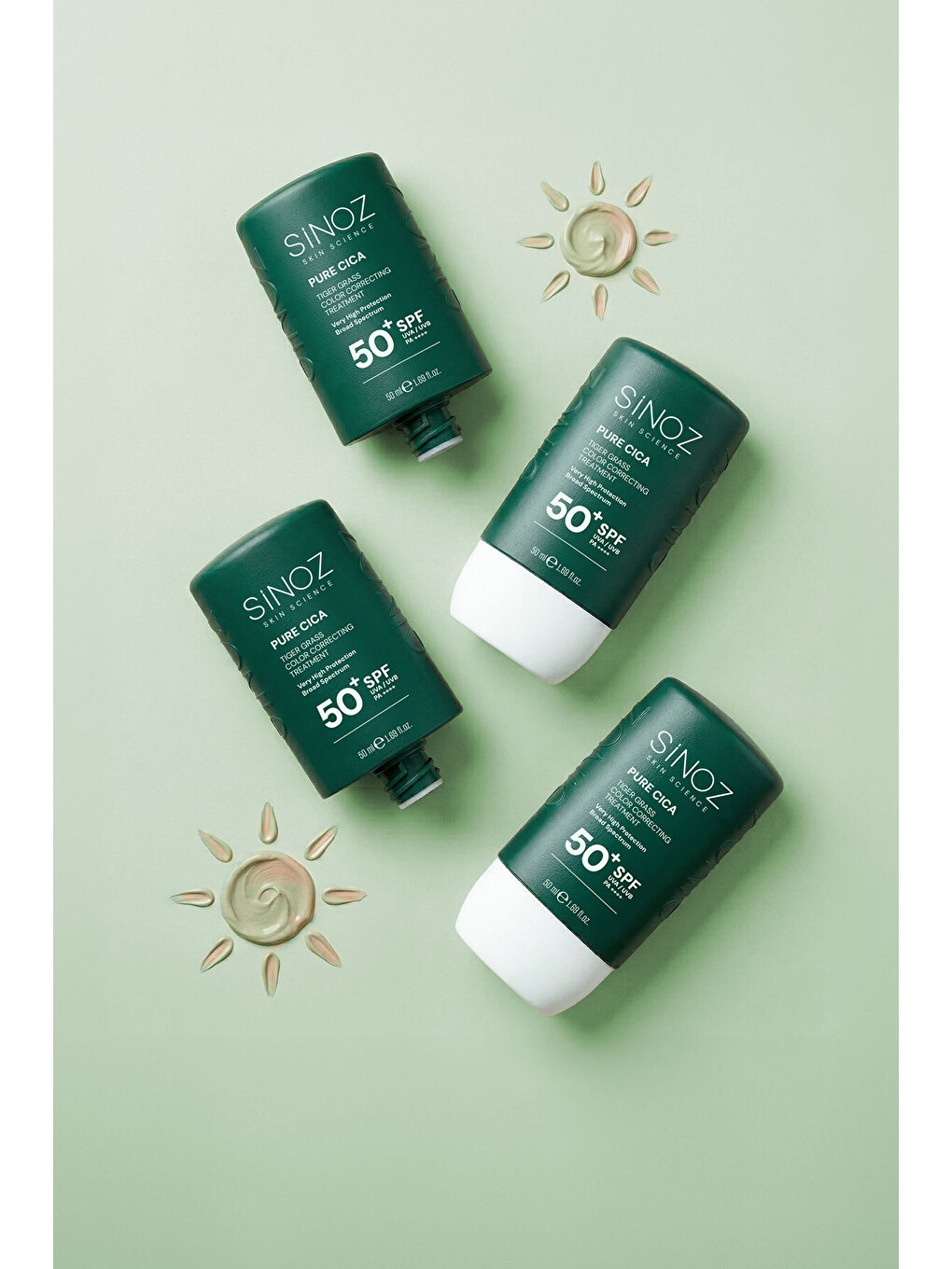 Pure Cica Tiger Grass Anında Ton Eşitleyici Onarıcı Nemlendirici Spf50 Sıvı Yüz Güneş Kremi-7