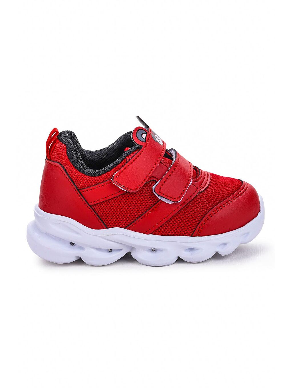 Kırmızı Caty Işıklı Cırtlı Kız/Erkek Çocuk Spor Ayakkabı