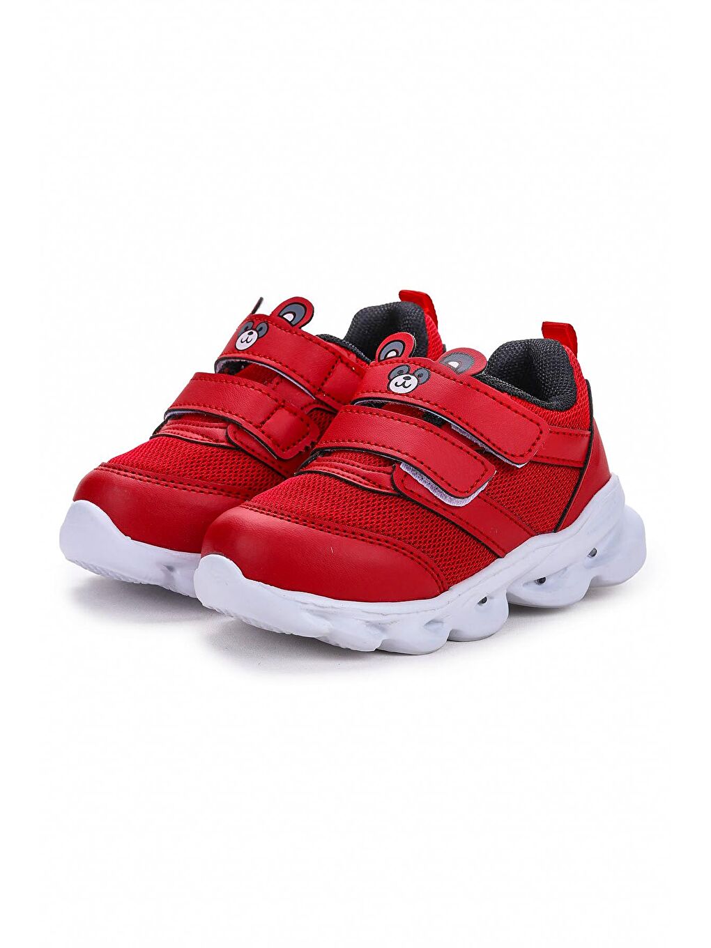 Kırmızı Caty Işıklı Cırtlı Kız/Erkek Çocuk Spor Ayakkabı-2