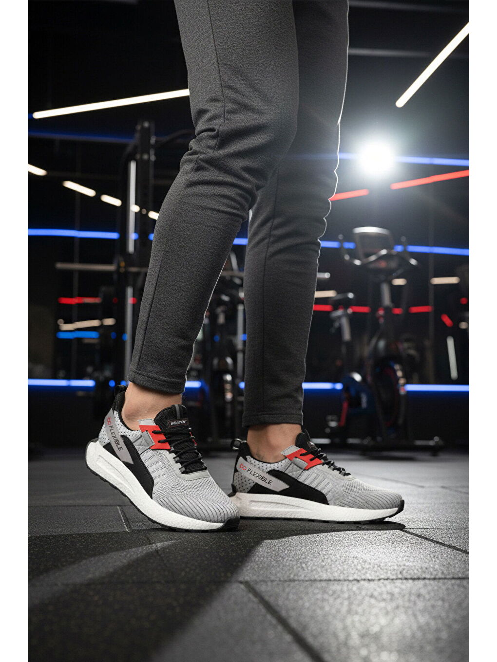 Beyaz Fileli Hafif Esnek Hafızalı Taban Erkek Spor Ayakkabı Bst-654 M-2