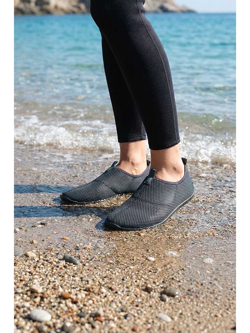 Gri Yazlık Unisex PVC Taban Plaj Deniz Havuz Ayakkabı