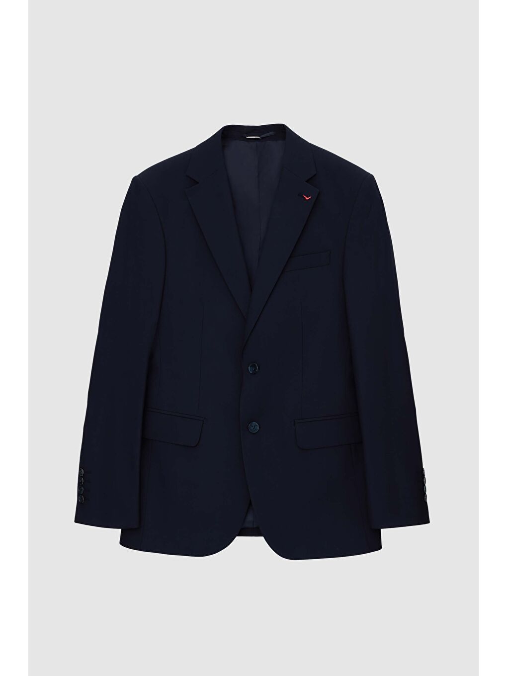 Slim Fit Lacivert Mono Yaka Tek Yırtmaçlı Astarlı Takim Elbise Yelekli-4