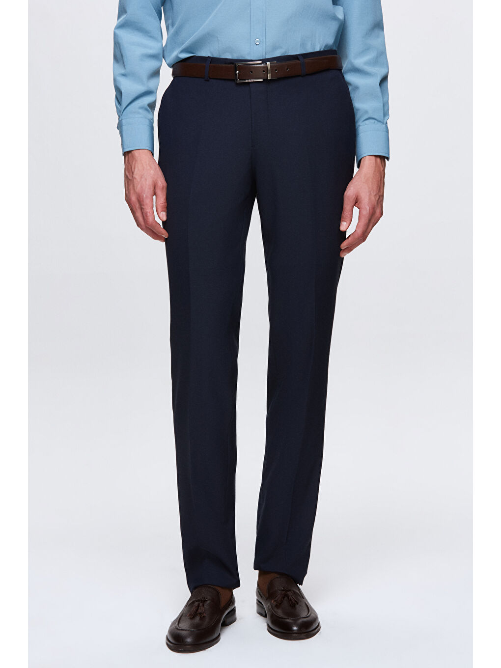 Slim Fit Lacivert Mono Yaka Tek Yırtmaçlı Astarlı Takim Elbise Yelekli-10