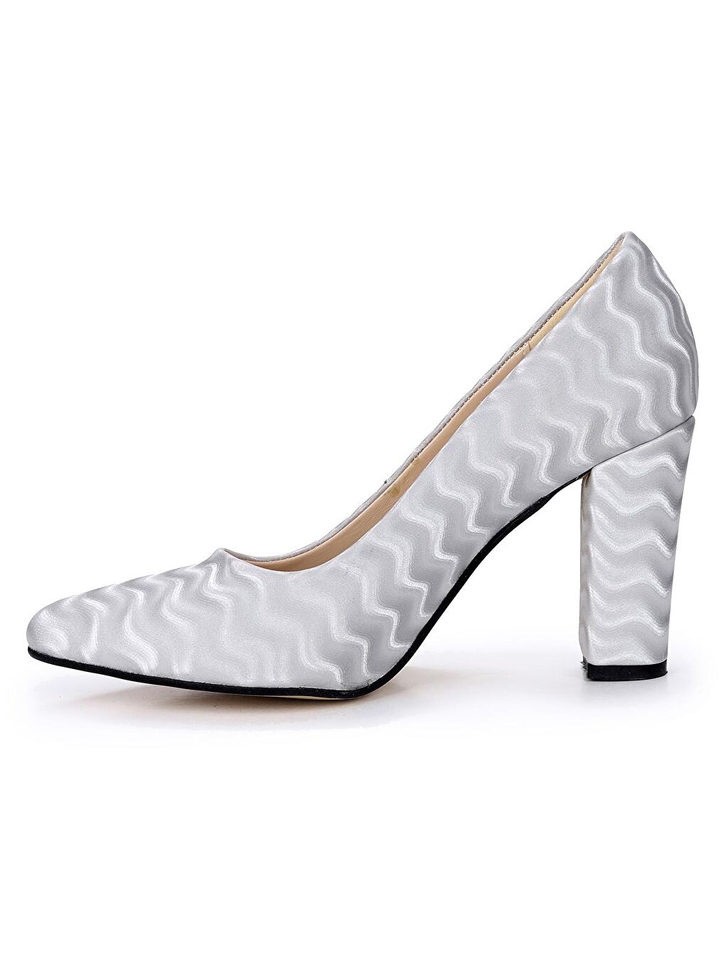 Gri Dalgalı Günlük 8 Cm Topuklu Kadın Ayakkabı 137029-311-4