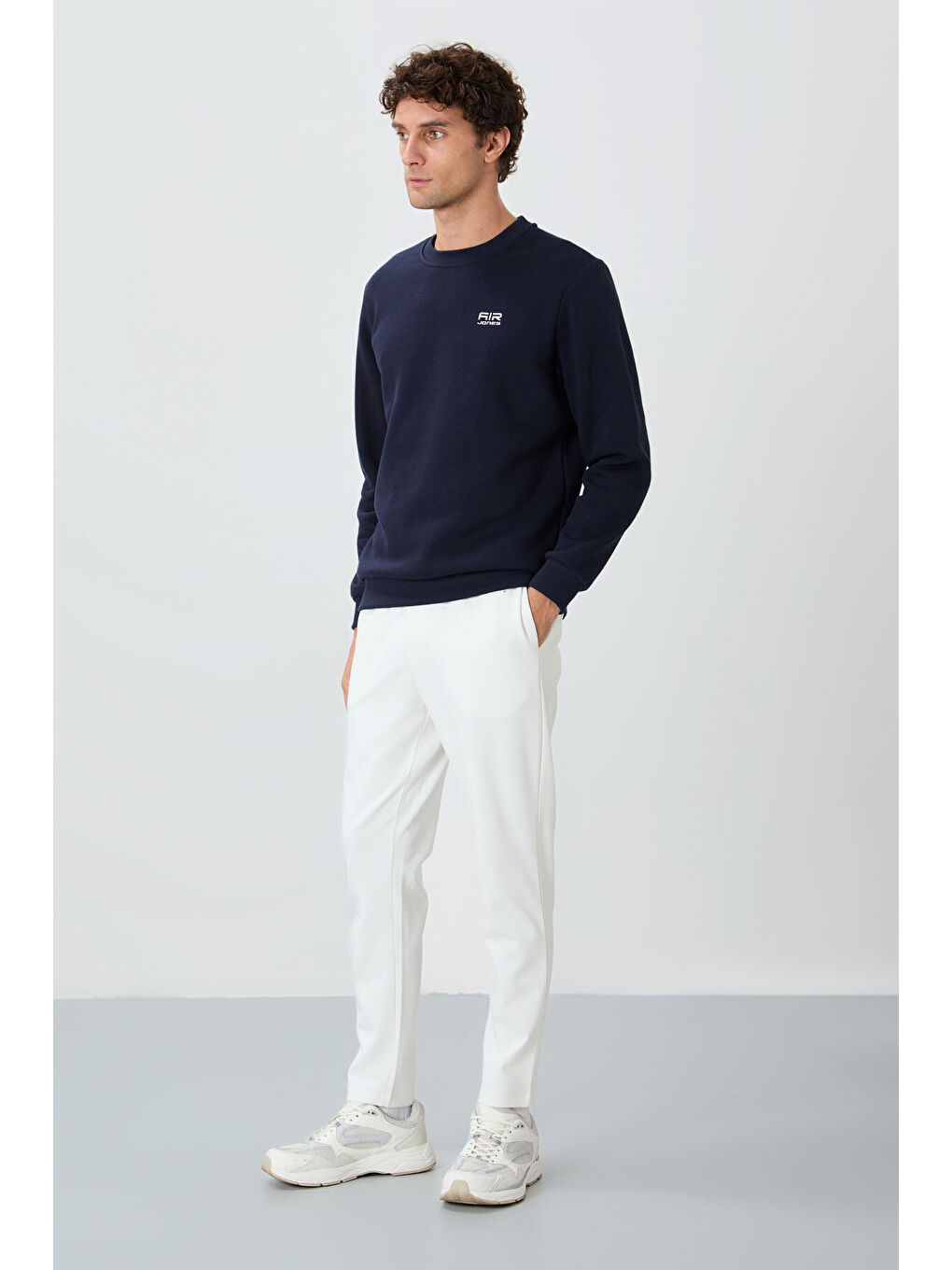 Ekru Yüzeyi Dokulu Standart Fit Erkek Eşofman Alt - 82155-1