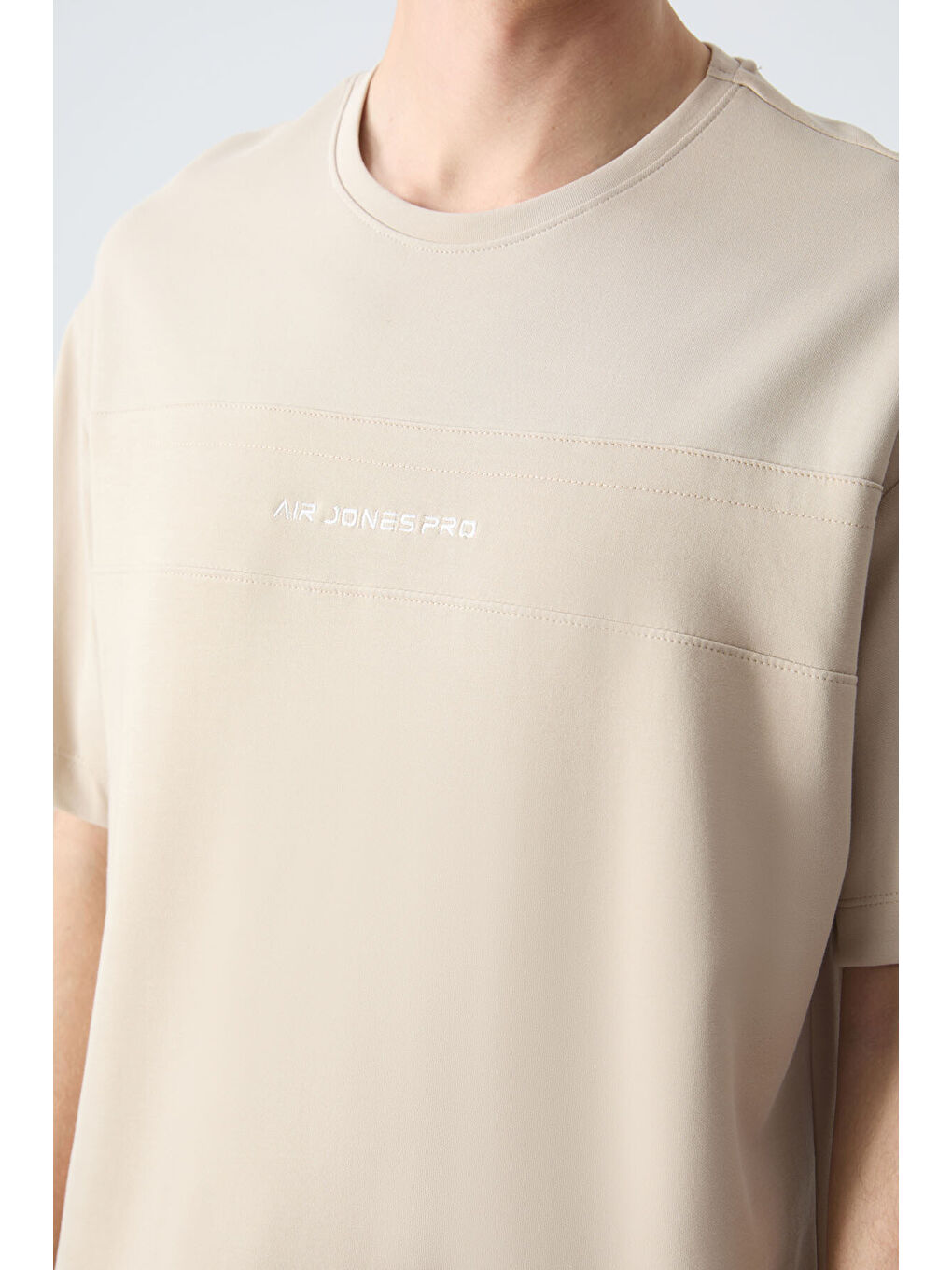 Bej Pamuklu Kalın Yumuşak Dokulu Comfort Fit Basic Erkek Şort Takım - 85257-2