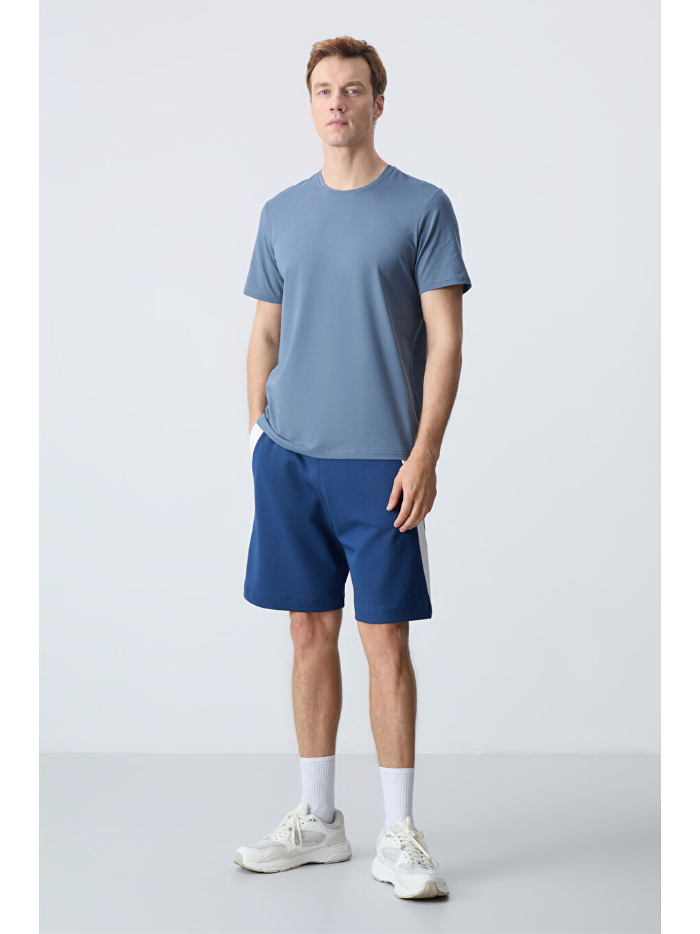 Lacivert Parlament Pamuklu Kalın Yumuşak Dokulu Standart Fit Basic Erkek Şort  - 81280-4