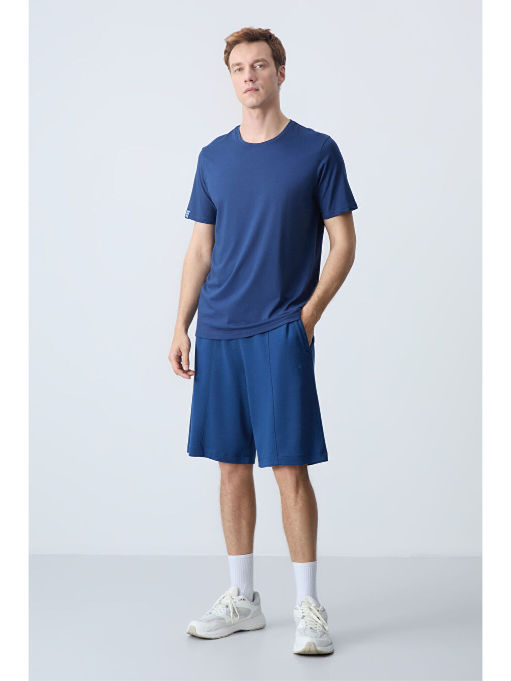 Lacivert Parlament Pamuklu Kalın Yumuşak Dokulu Standart Fit Basic Erkek Şort  - 81277