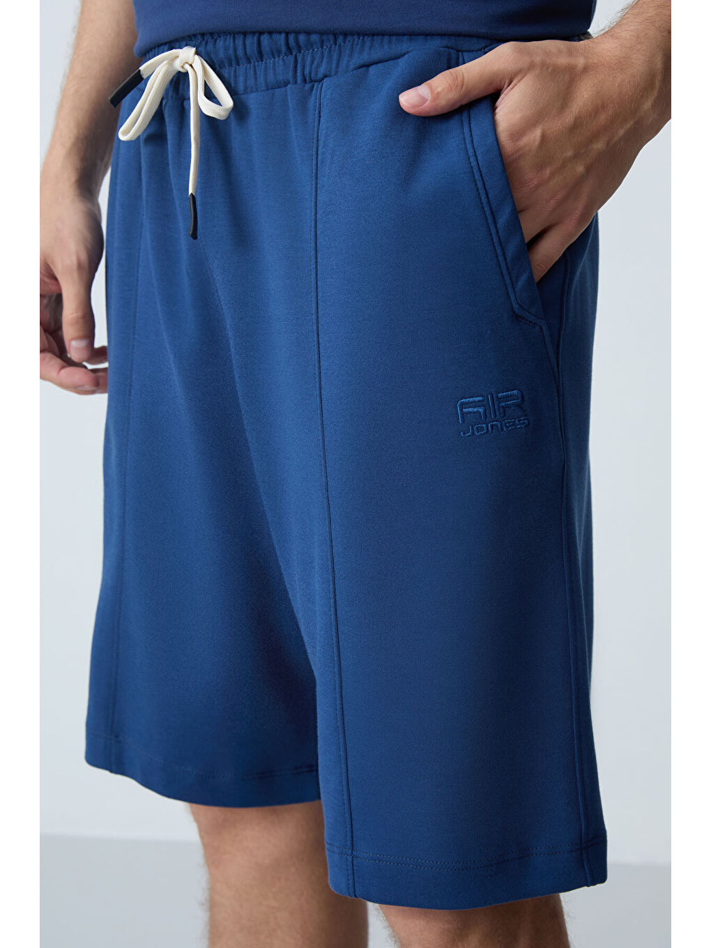 Lacivert Parlament Pamuklu Kalın Yumuşak Dokulu Standart Fit Basic Erkek Şort  - 81277-2