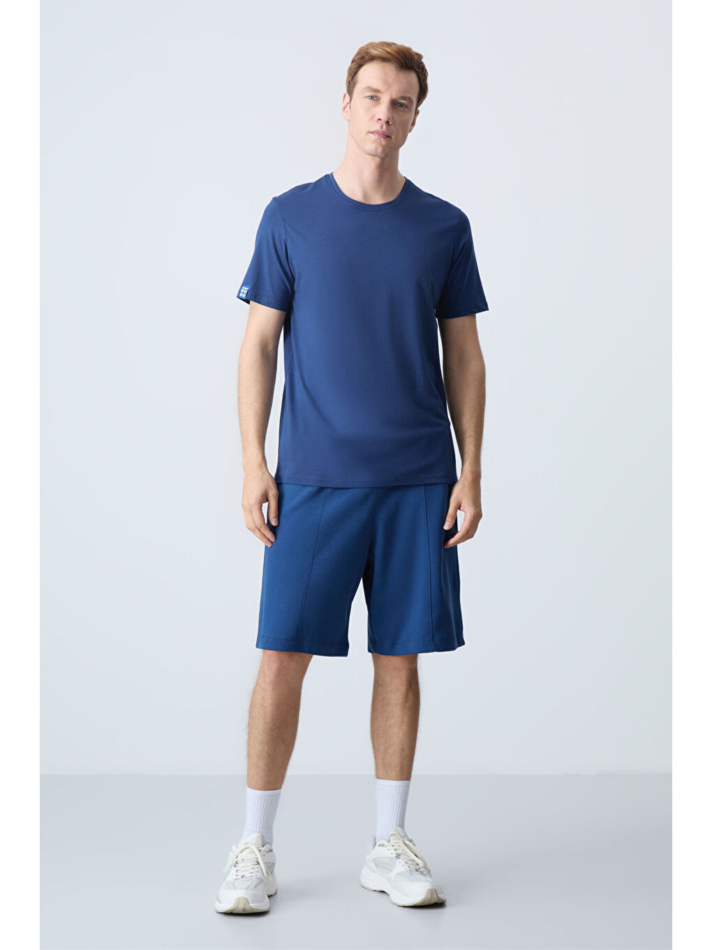 Lacivert Parlament Pamuklu Kalın Yumuşak Dokulu Standart Fit Basic Erkek Şort  - 81277-3