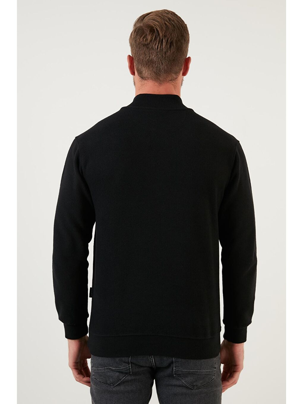 Antrasit Pamuklu Yarım Fermuarlı Balıkçı Yaka Erkek Kazak 456209-4