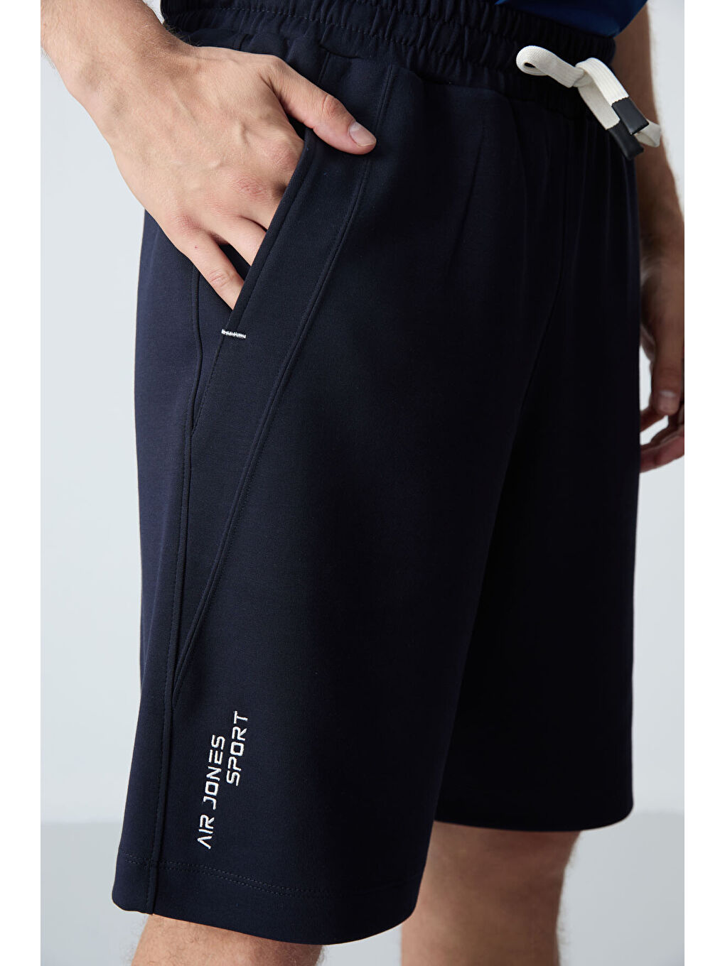 Lacivert Pamuklu Kalın Yumuşak Dokulu Standart  Fit Basic Erkek Şort  - 81278-2