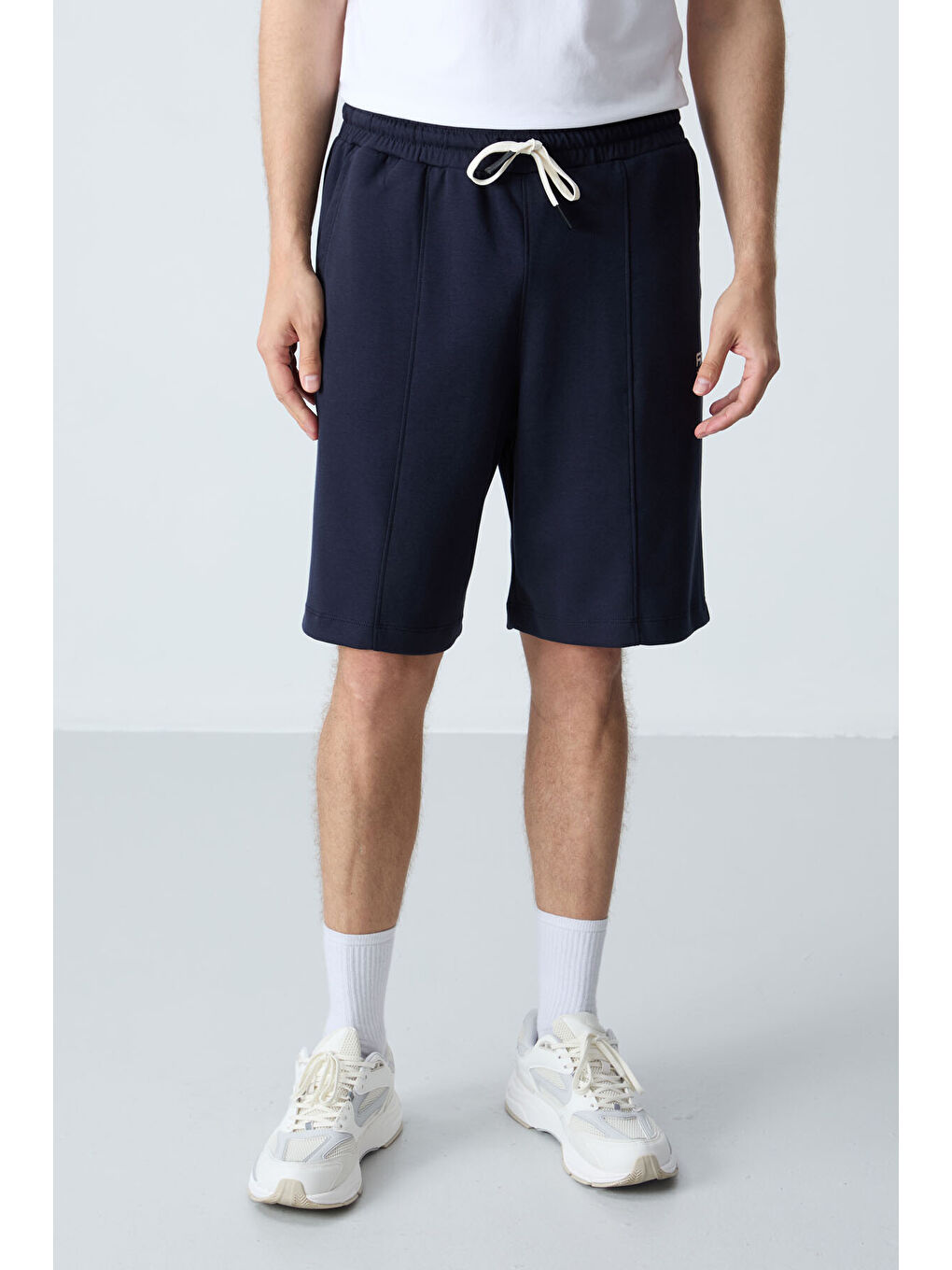 Lacivert Pamuklu Kalın Yumuşak Dokulu Standart  Fit Basic Erkek Şort  - 81277-3