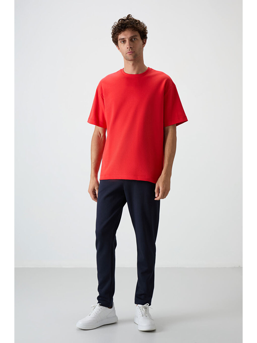 Lacivert Pamuklu Kalın Yumuşak Dokulu  Fit Basic Erkek Eşofman Takım - 85251-4