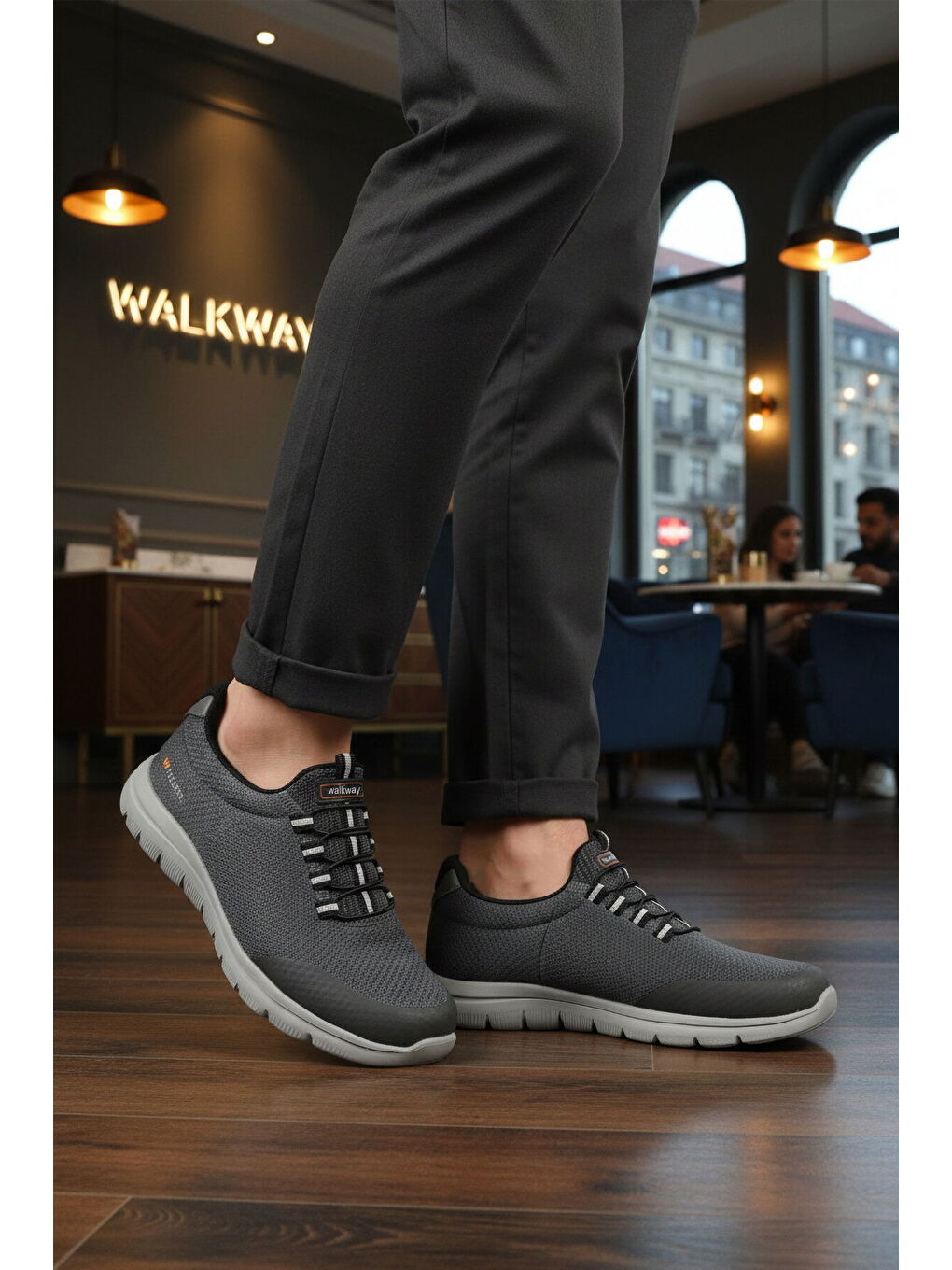 Gri Füme Triko Hafif Erkek Spor Ayakkabı Flexible II M-2