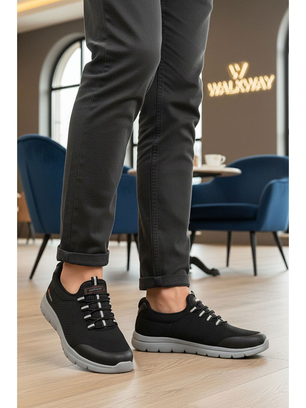 Siyah Buz Triko Hafif Erkek Spor Ayakkabı Flexible II M-2