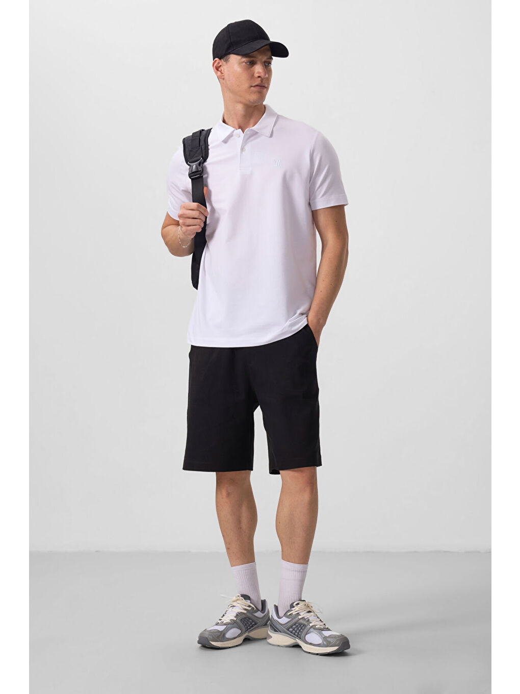 Standart Fit Basic Polo Yaka 2li Paket Beyaz-Buz Mavi Erkek T-Shirt - 87768-2