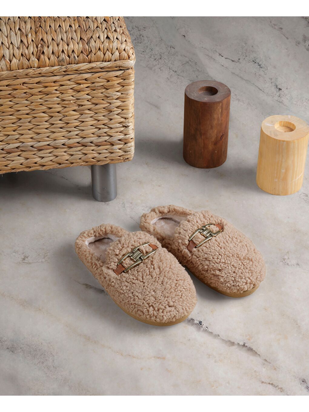 Kahverengi Camel Kadın Ev Terliği-1