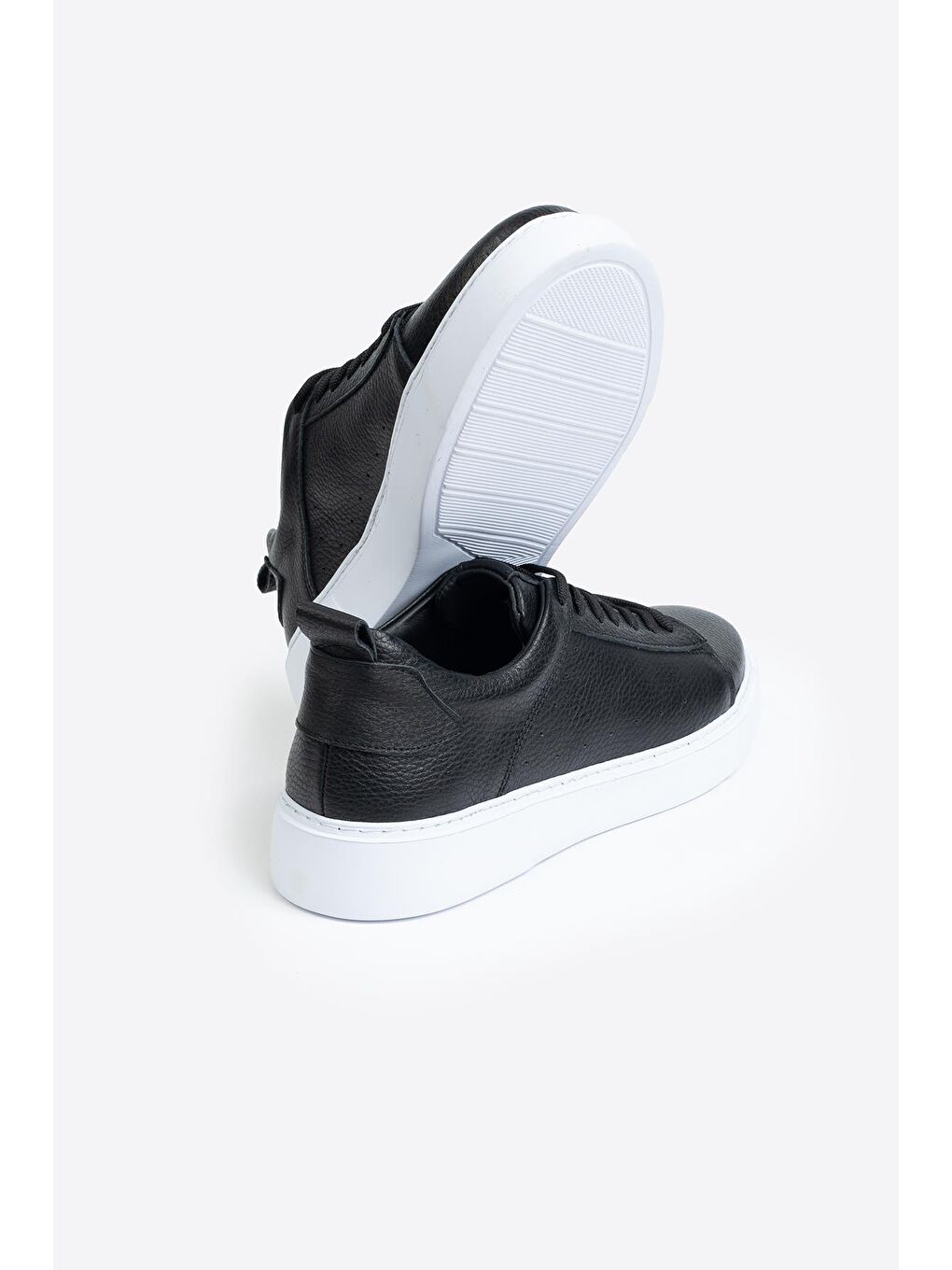 Siyah Hakiki Deri Erkek Spor Ayakkabı-2