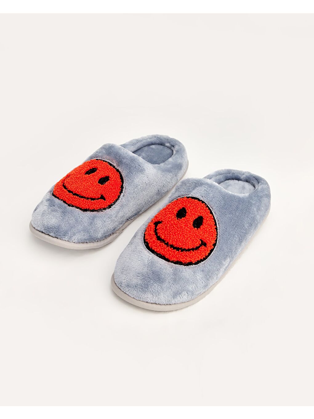 Mavi Kadın Gülen Yüz Emojili Ev Terliği - YUBİ-4