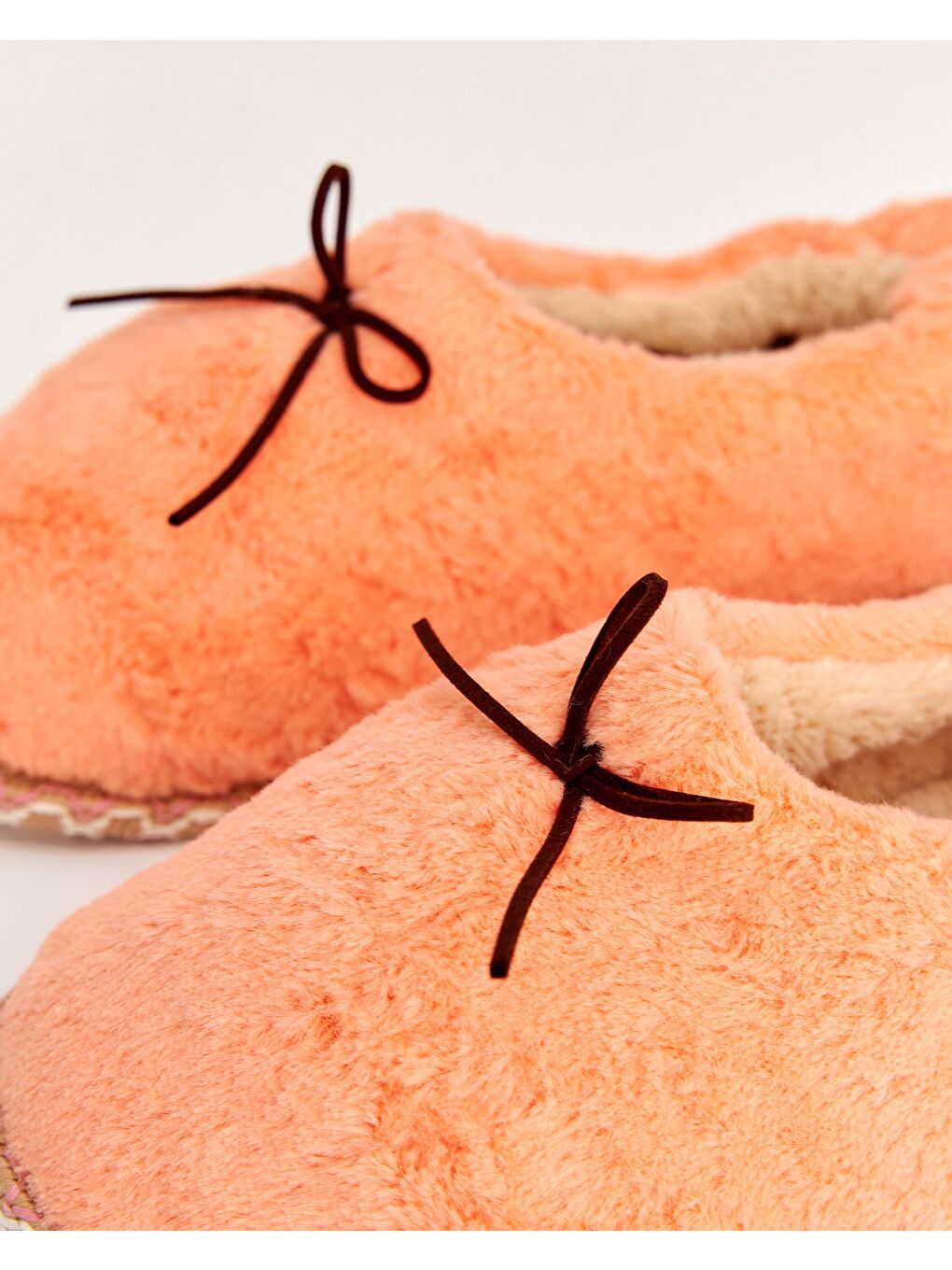 Turuncu Kadın Kurdale Detaylı Ev İçi Ayakkabı - DIFFER-1