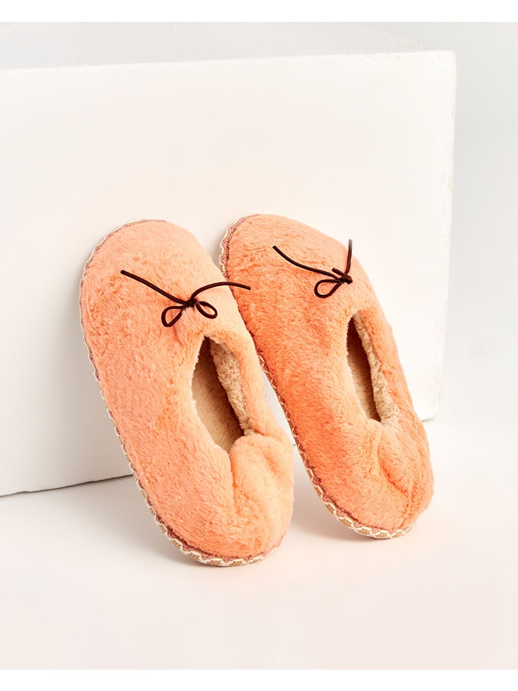 Turuncu Kadın Kurdale Detaylı Ev İçi Ayakkabı - DIFFER-2