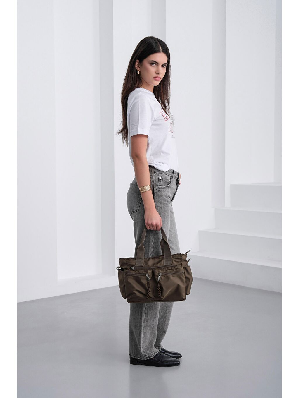 Kahverengi Bones Çok Gözlü El Ve Omuz Çantası Kahve-2