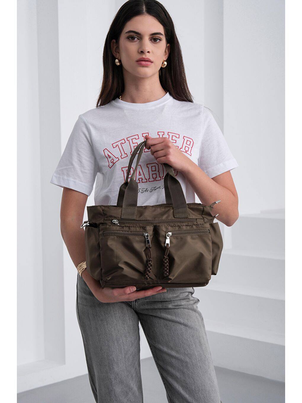 Kahverengi Bones Çok Gözlü El Ve Omuz Çantası Kahve-4