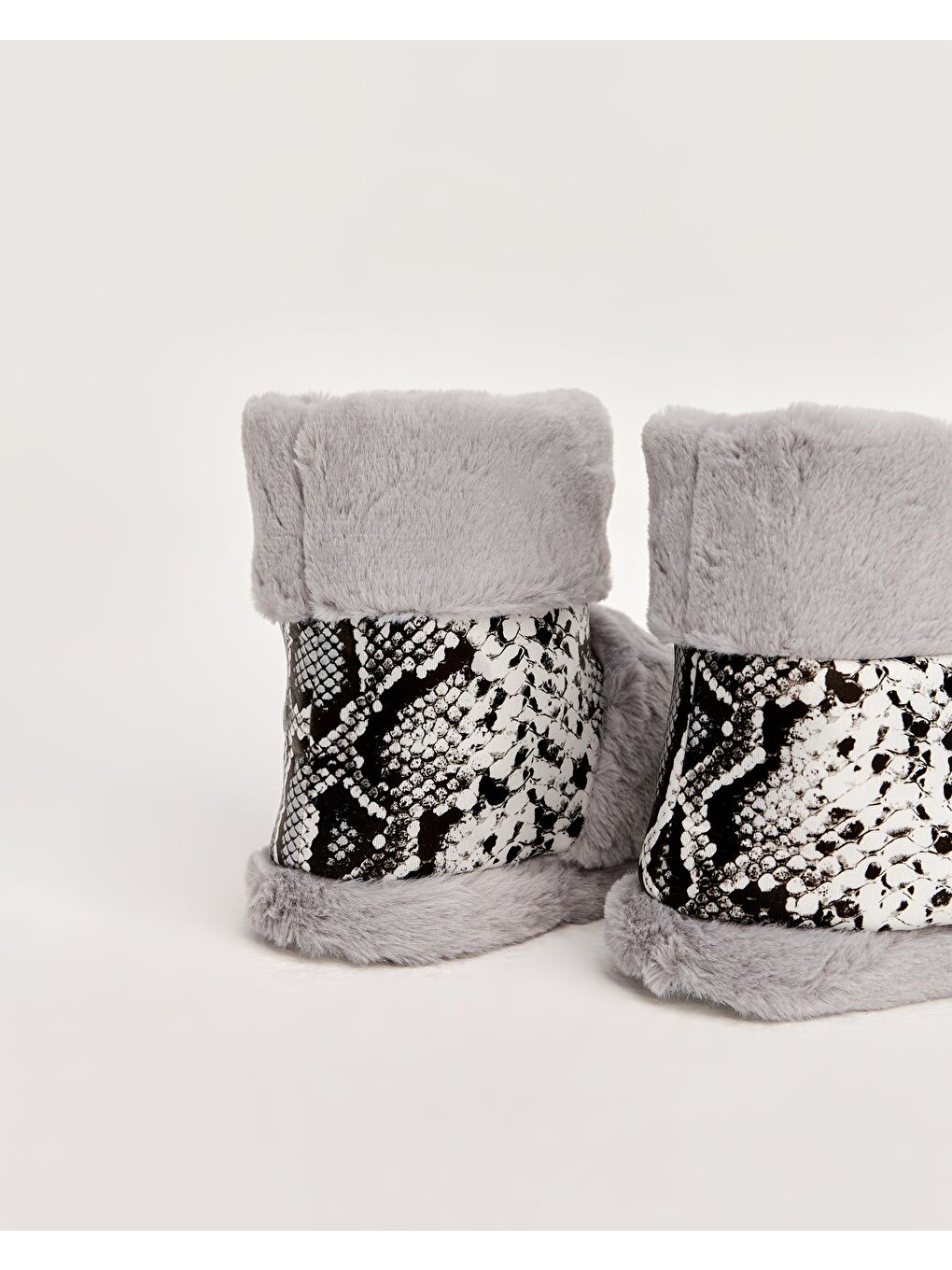 Gri Kadın Desenli Panduf - KULP-4