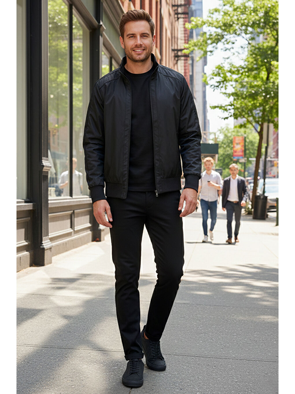 Erkek Feremuarlı Mevsimlik Mont Tek Üst REU-9114 Siyah-1